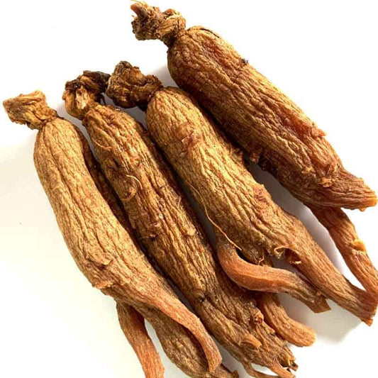 Organic Dried Red Panax Ginseng Root, Whole 6 Years Old Changbai Mountain Ginseng Roots, Red Ginseng Root